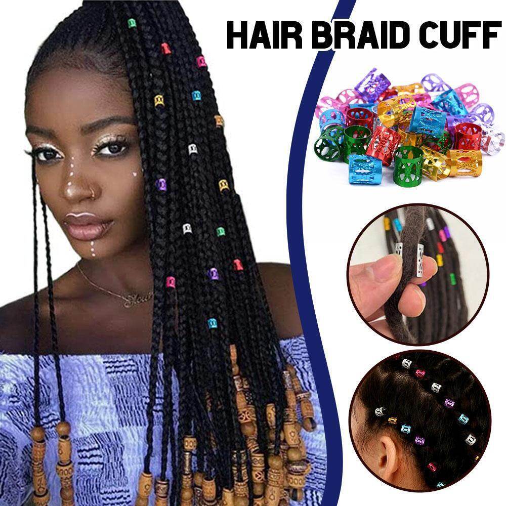 100 chiếc vòng kim loại tóc từ châu phi hạt còng ống phụ kiện dreadlock dreadlock dread bím tóc trang sức trang trí