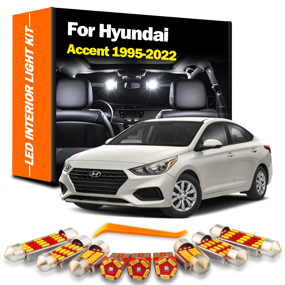 Mr. Brighton 8-Piece Super White LED Interior Light Kit For 2012-2017 Hyundai Accent – 6000K Direct Replacement