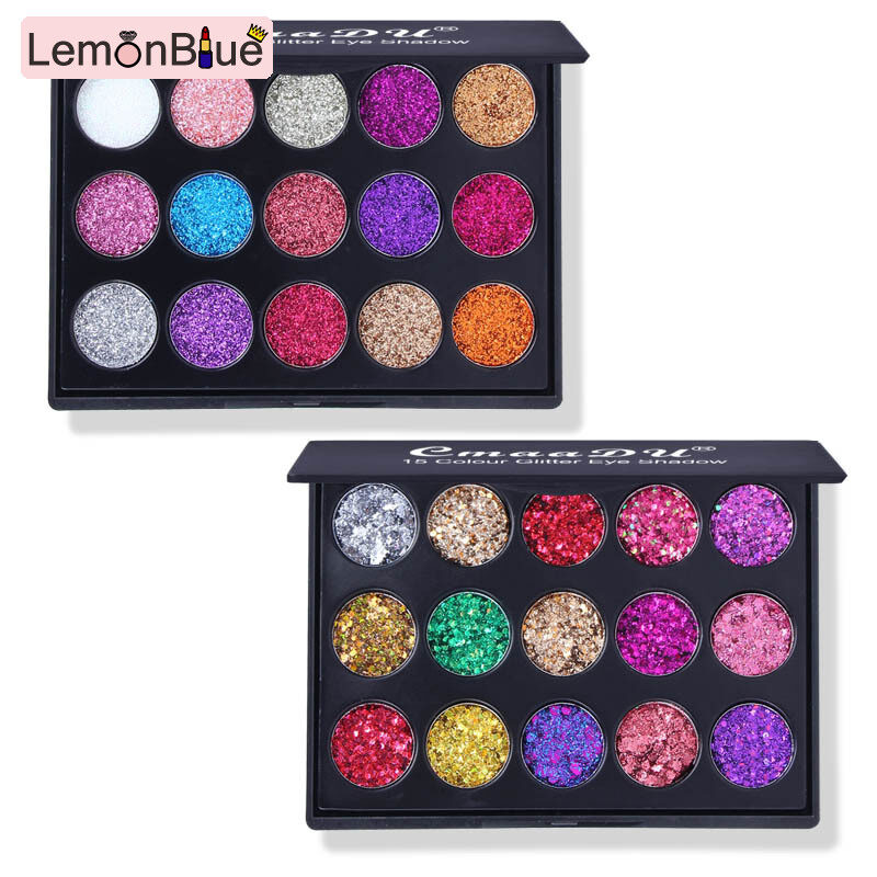 Gambar LemonBlue 15 Color Shimmer Glitter Eye Shadow Palette Eyeshadow for Girls Women Eye Shadow Palette Eyeshadow 15 Color Shimmer Glitter Girls Women