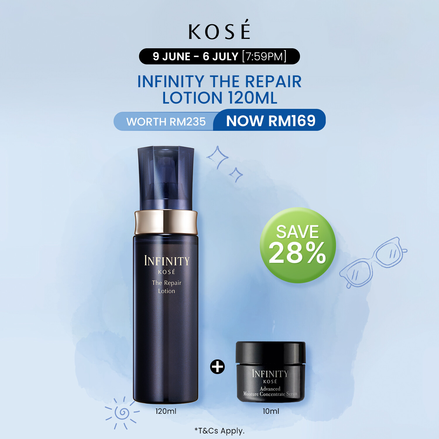 Kose Infinity The Repair Trial Kit Oil Control Moisturizing Set