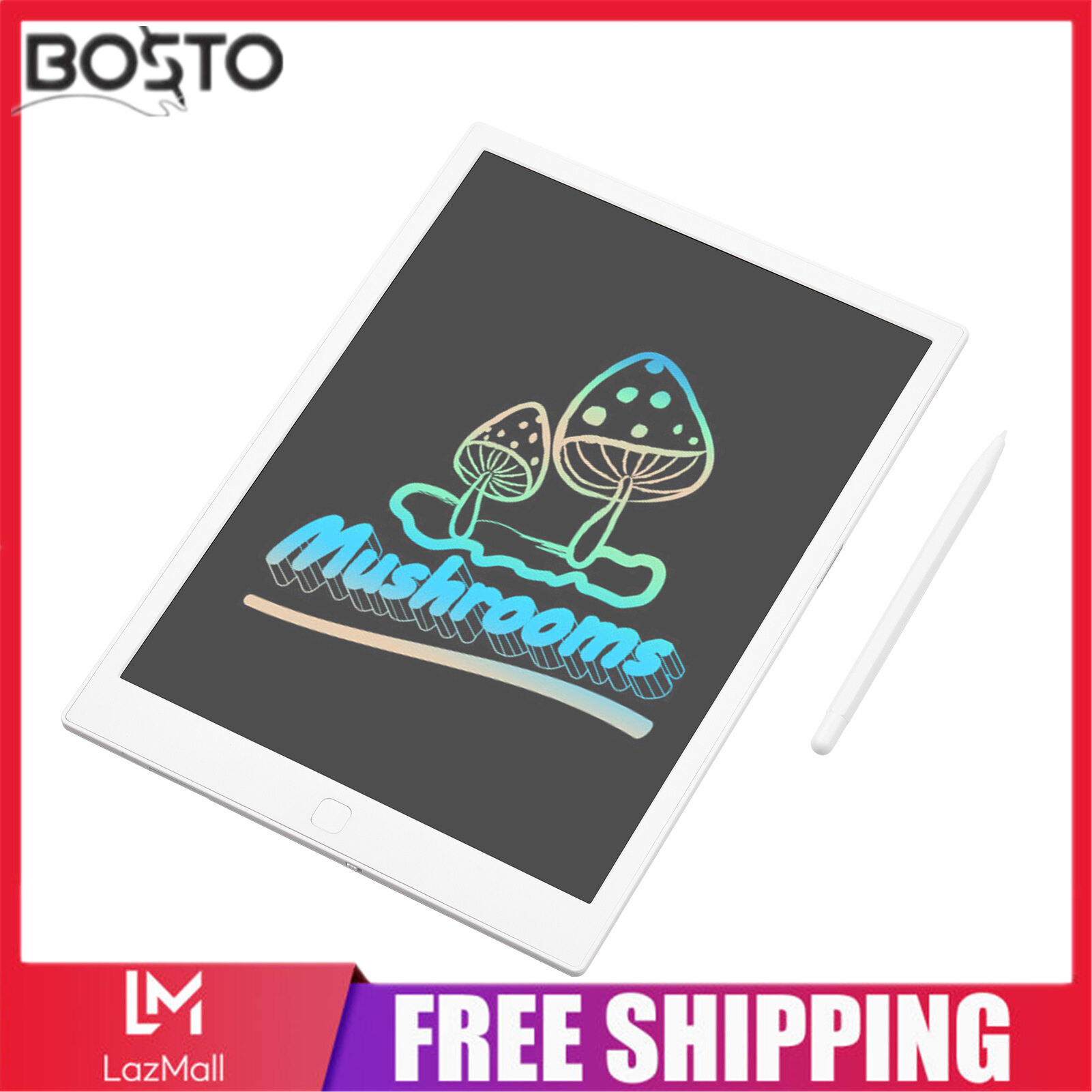 Bảng viết lcd 13 inch màn hình đầy màu sắc với bút stylus vẽ viết ghi chú để lại tin nhắn cho trẻ mới biết đi bé trai bé gái & người lớn màu trắng
