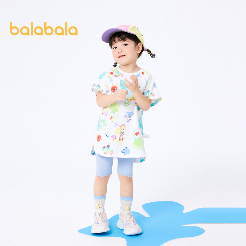 balabala Children S Summer Suit 2023 New Baby Short Sleeve Two
