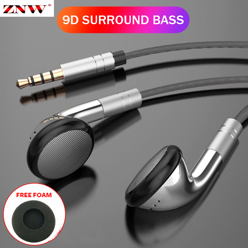 ZNW High Quality Earbuds Wired Headset Concert Effect Headset High Performance Microphone Active Noise Reduction 9D Call Headset ราคา 122 บาท*ส่งฟรี