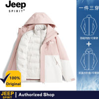 Jeep Spirit Men And Women Waterproof 3IN1 Hiking Jackets Windbreakers Warm Outdoor Windproof Jacket Camping Climbing Skiing Outdoor Coats