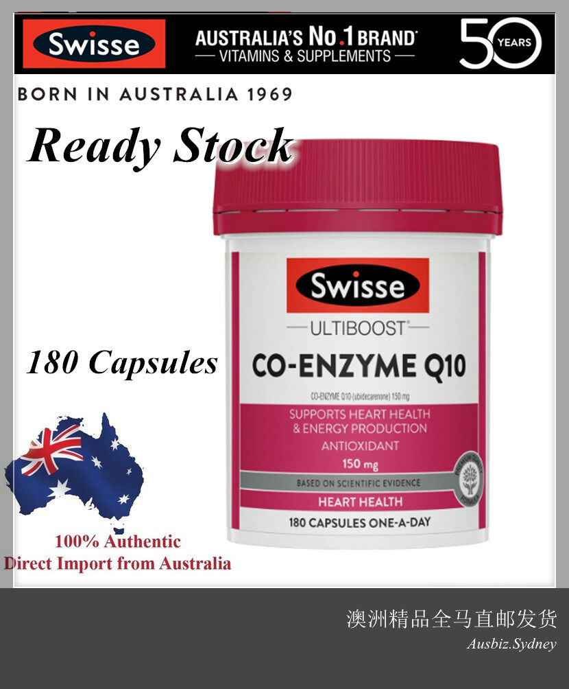 [Ready Stock EXP: 08/2028] Swisse Ultiboost Co Enzyme Q10 150mg ( 180 Capsules ) (Made In Australia) - Jenama Swisse Harga 158 Ringgit*Penghantaran Percuma