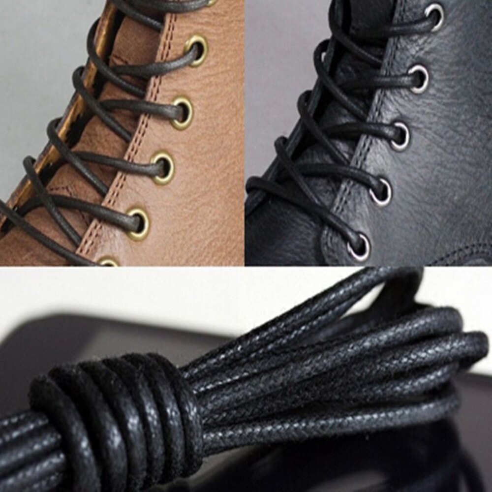 Hengguang dây giày tròn phủ sáp dây giày bốt da brogues nhiều màu 27.6