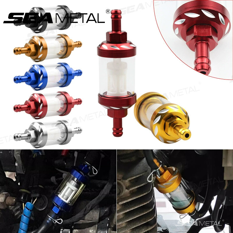Seametal Hợp kim nhôm xe máy nhiên liệu gasolines Bộ lọc dầu nhớt cho moto cho ATV Xe máy Dirt Bộ Lọc nhiên liệu phụ kiện
