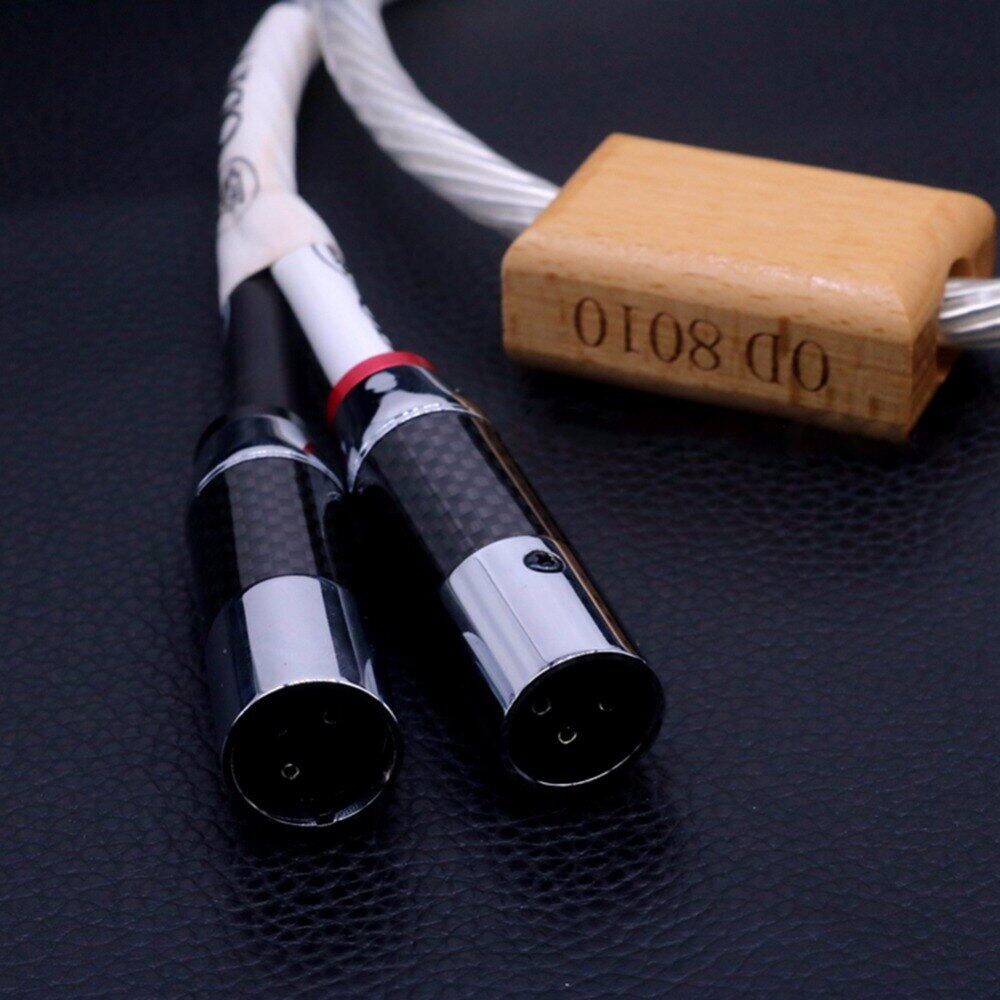 1Pair HiFi XLR male Plug to RCA male Carbon Fiber Audio Adapter Rhodium Plug 