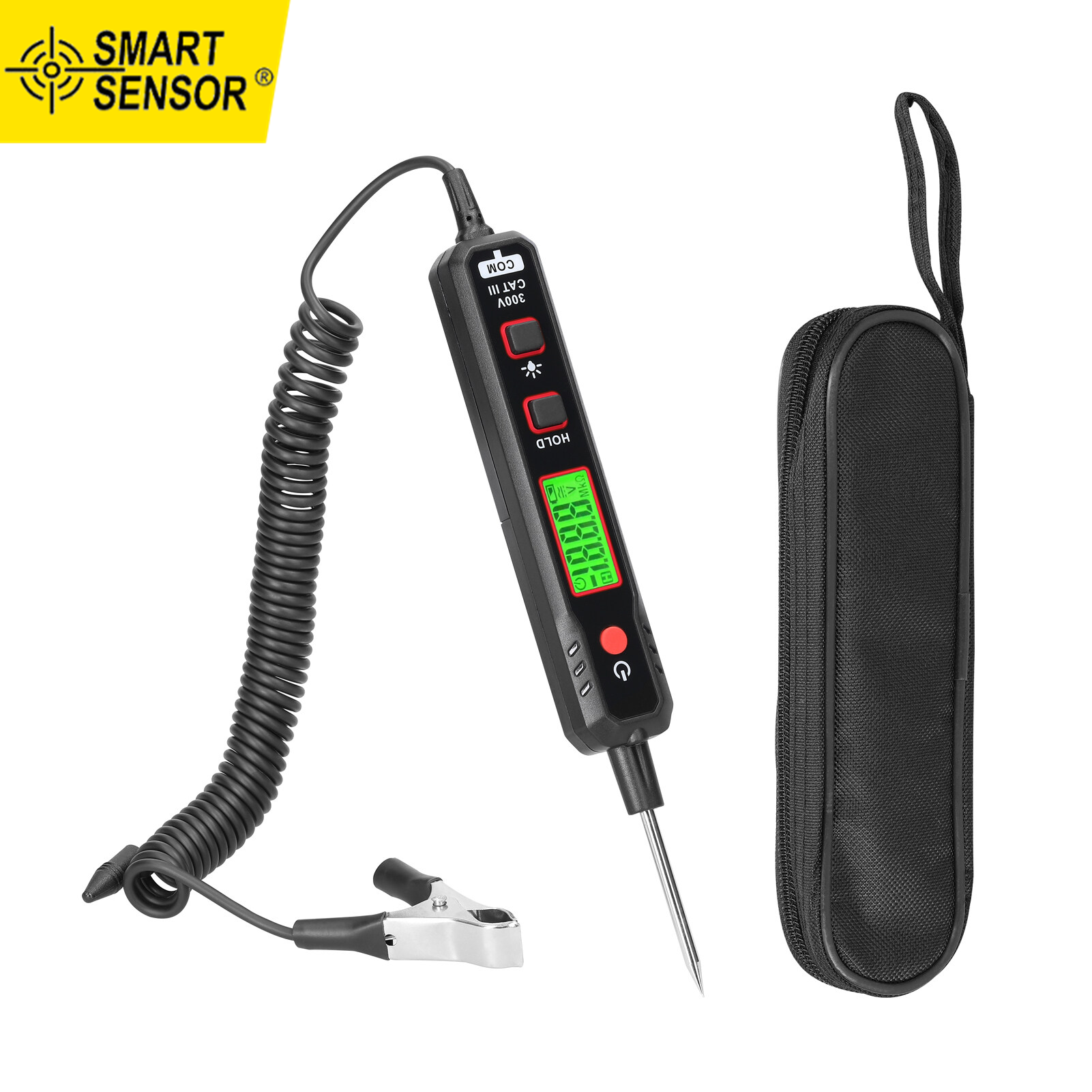 Cảm biến thông minh bút dò điện áp ô tô 0.8-100v màn hình lcd có đèn nền đèn pin máy kiểm tra điện áp điều chỉnh độ nhạy giữ dữ liệu