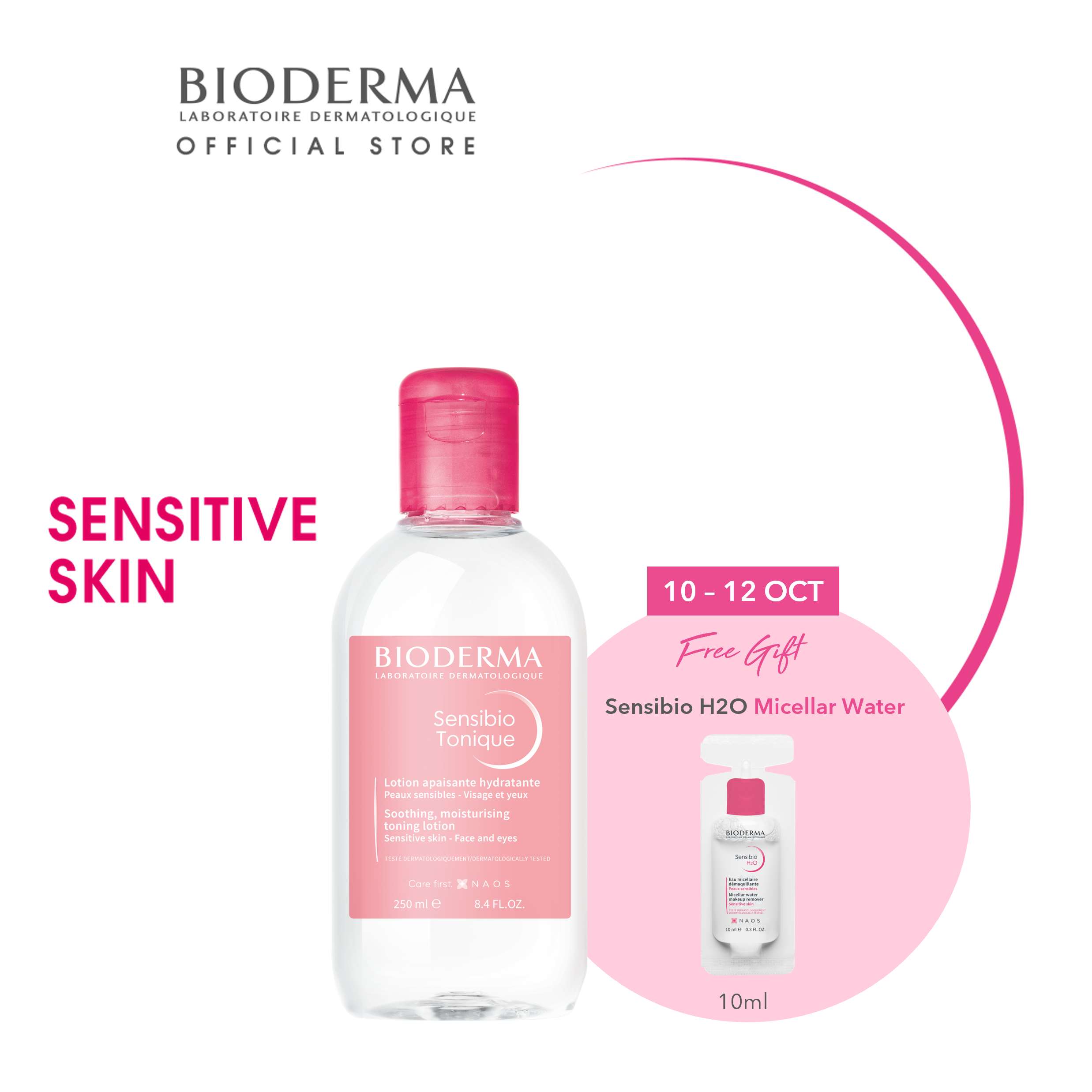 Gambar Bioderma Sensibio Soothing   Moisturising Toner (Sensitive Skin) 250ml