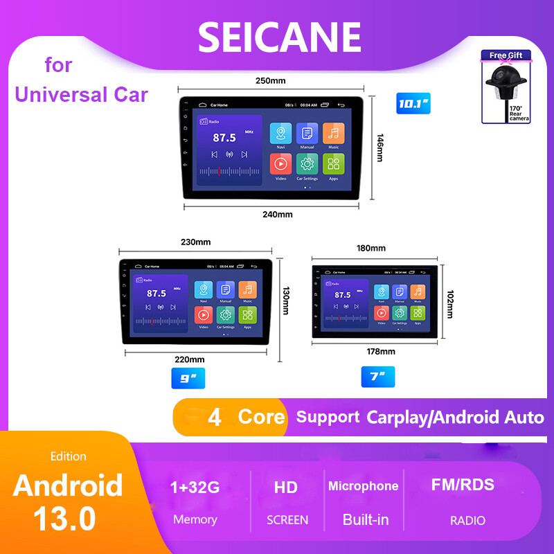 Seicane 2Din 7 inch 9inch 10.1inch 2.5D HD Touch Screen Android 13.0 Car GPS Navigation System Headunit for Universal Toyota Hyundai Kia Nissan Volkswagen Suzuki Honda Radio with GPS ราคา 1,990 บาท*ส่งฟรี
