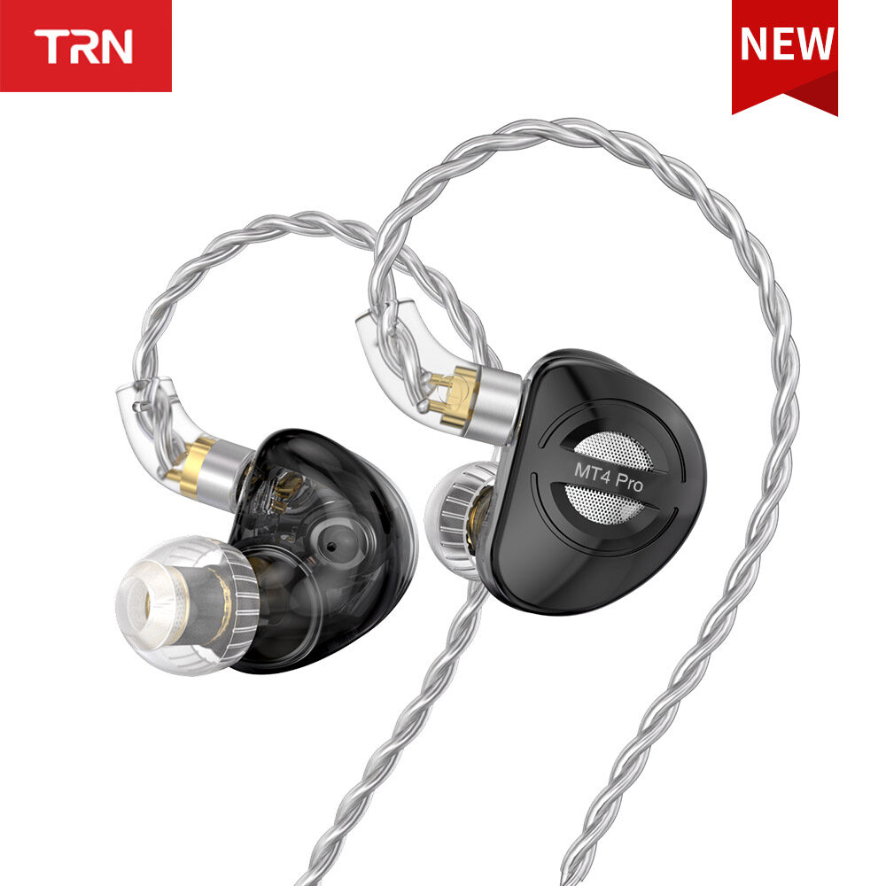 Trn mt4 pro 2dd in ear earphone bass high-performance dual dynamic hifi running noise cancelling headset 3.5mm type-c plug