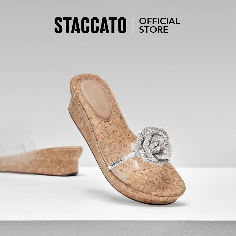 Staccato Women's Thick-soled Height-enhancing Sandals Wedge-heeled Slippers EYB81/EYB83 ราคา 3,734 บาท*ส่งฟรี