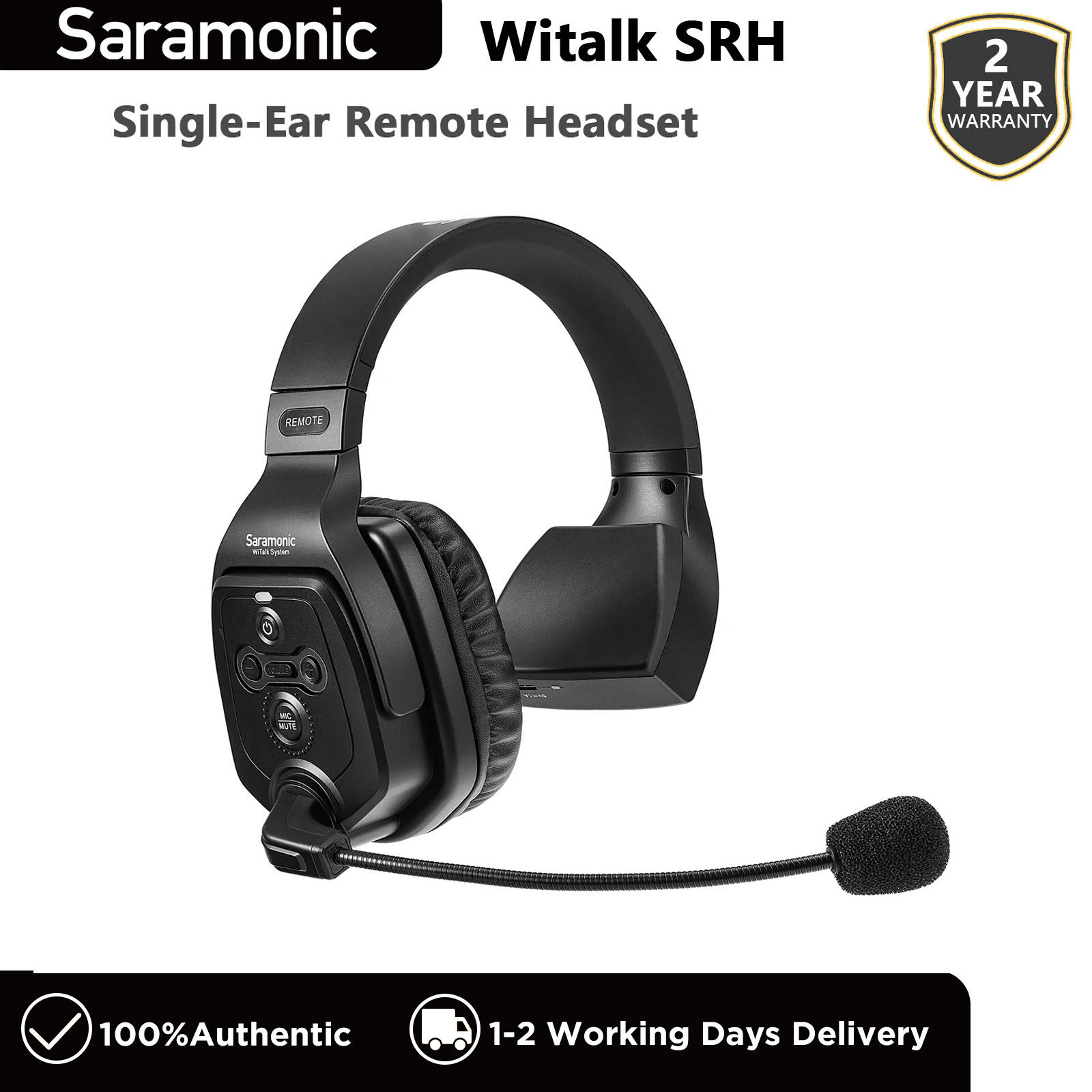 Saramonic WiTalk SRH Single-ear Remote Headset for WiTalk 1.9GHz Full-Duplex Communication Wireless Intercom Headsets Microphone