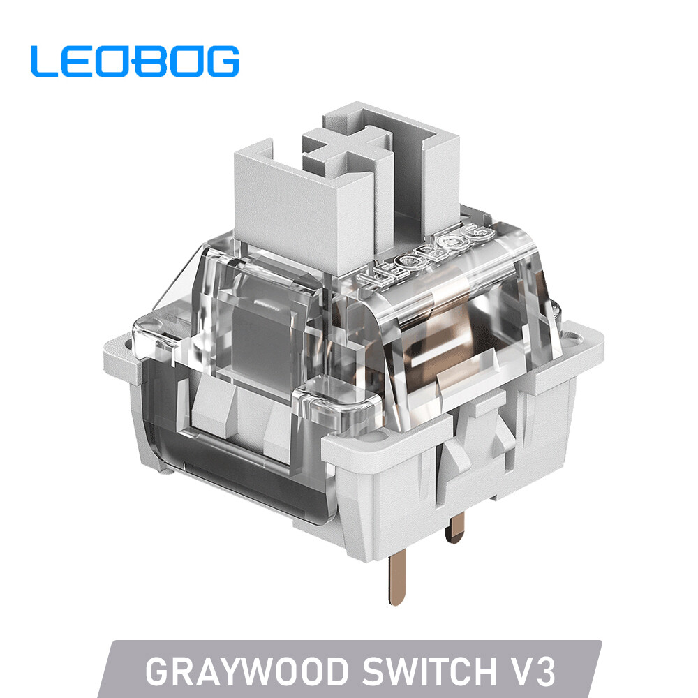 Leobog màu xám gỗ trục V3 tùy chỉnh bàn phím cơ trục Phụ kiện tự làm hot swappable trục tuyến tính 3-pin