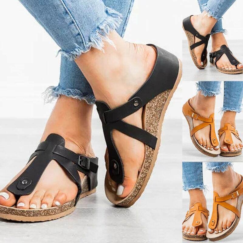 Wedge heel flip hot sale flops womens