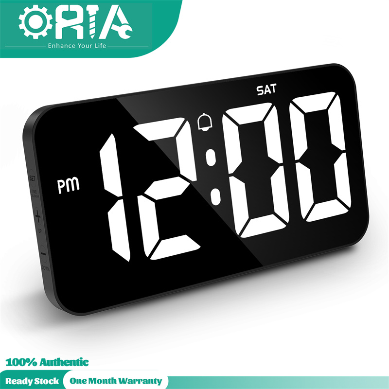 ORIA Đồng Hồ Treo Tường Kỹ Thuật Số Lớn Đồng Hồ Báo Thức LED 10.8 Inch Định Dạng 12/24H Đồng Hồ Để Bàn Có Thể Điều Chỉnh Độ Sáng Với DST Tuần Cho Gia Đình Phòng Tập Thể Dục Văn Phòng Và Lớp Học