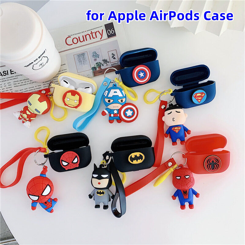 Ốp Silicon Tai Nghe Bluetooth Không Dây Dòng Marvel Hero 3D Sang Trọng Cho Apple AirPods 3 AirPods Pro Vỏ Bảo Vệ Chống Sốc Với Mặt Dây Chuyền Thời Trang Và Dây Đeo Tai Nghe Silicon