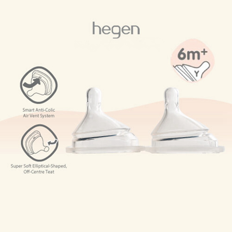 Hegen baby bottle teat thick feed 6m+ (2-pack) ราคา 360 บาท*ส่งฟรี