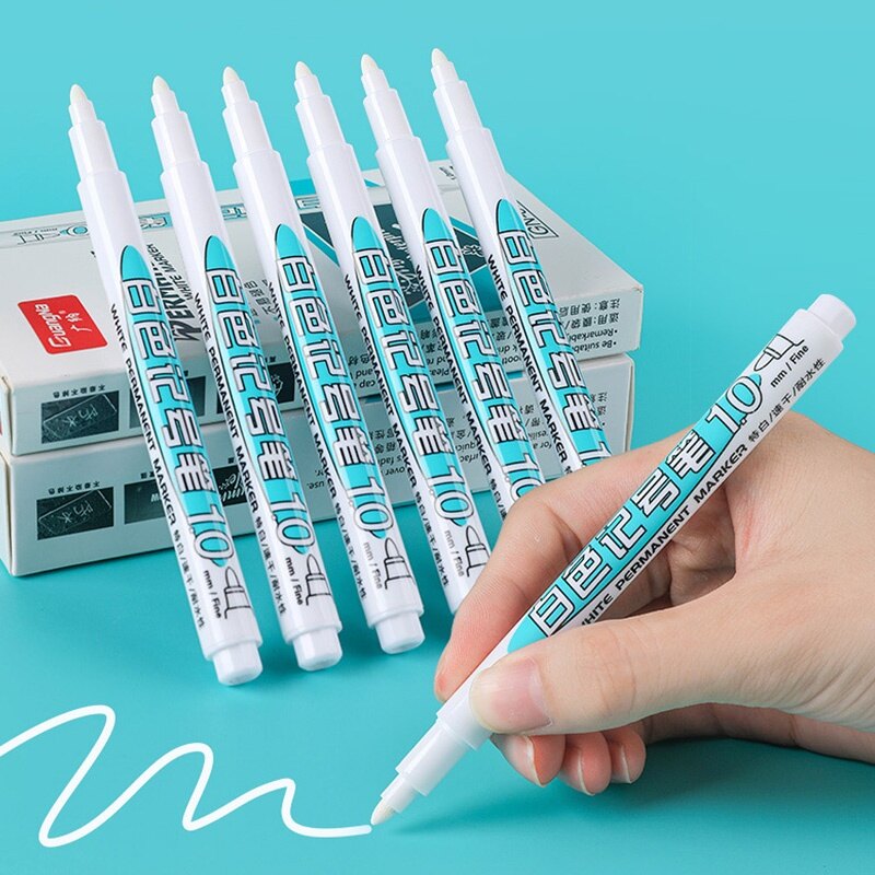 3 chiếc bút đánh dấu màu trắng 1.0mm bút đánh dấu mực không thấm nước nhanh khô