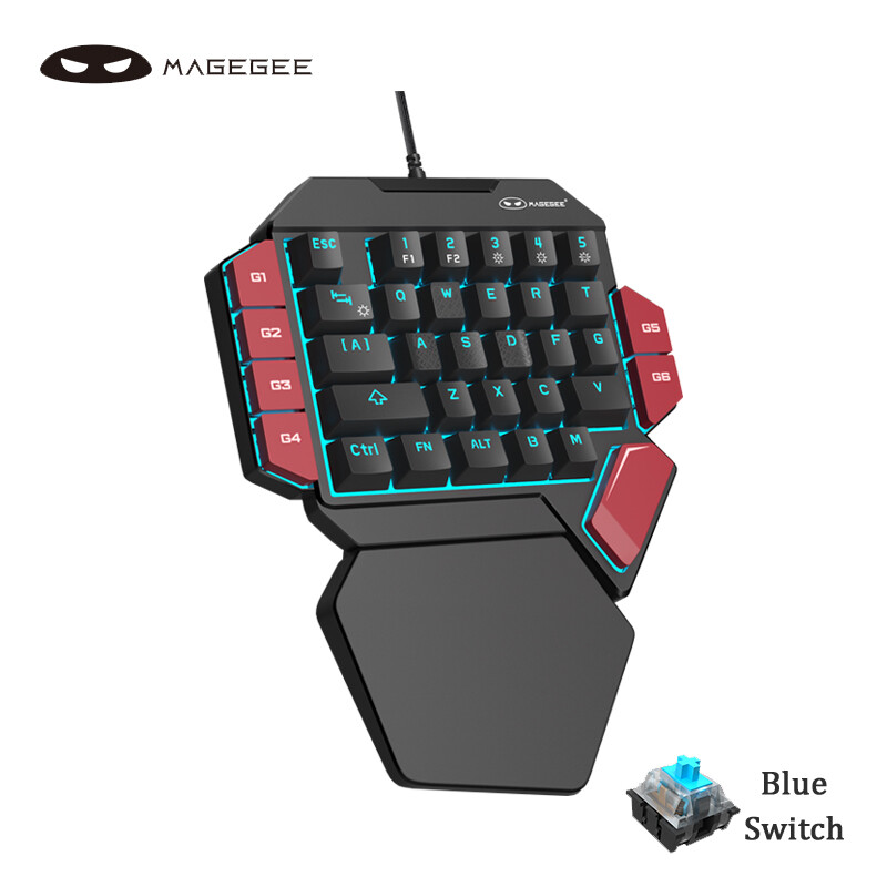 MageGee Một Tay Bàn Phím Cơ 35 Phím Đèn Nền Cầu Vồng Bàn Phím Có Dây Xách Tay Chơi Game Mini Bàn Phím Thông Minh Máy Tính Điện Thoại Phổ
