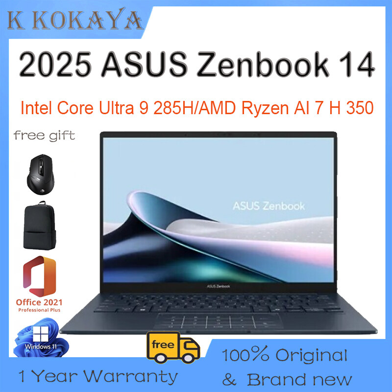 【ASUS Official Warranty】2025 ASUS Zenbook 14 Laptop/ASUS Zenbook Laptop UX3405CA/Intel Core Ultra 9 285H/AMD Ryzen AI 7 H 350/32GB RAM 1TB SSD/14inch 2.8K 120Hz OLED Screen Notebook/ASUS Laptop