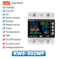 TUYA WiFi Smart Power Meter Over Under Voltage Protection Relay Switch Circuit Breaker Energy kWh Temperature Meter Smart Life