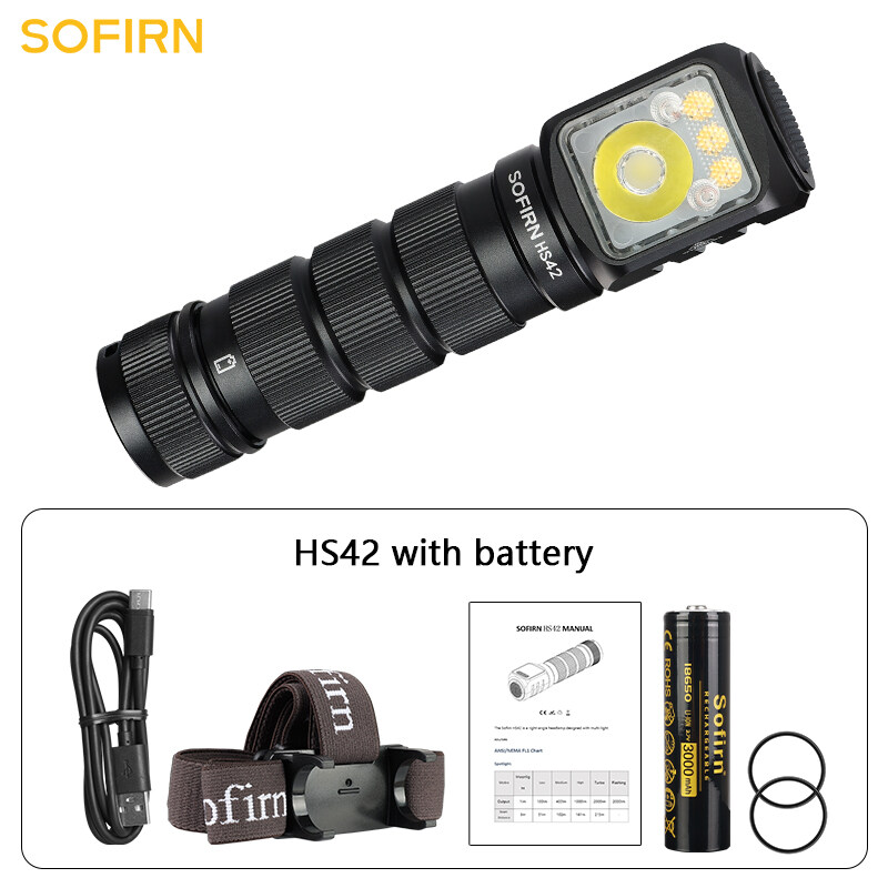 Sofirn Đèn pha Hs42 2100lm 18650 EDC USB C có thể sạc lại với sạc dự phòng Đèn pin sst40 Đèn pin LED