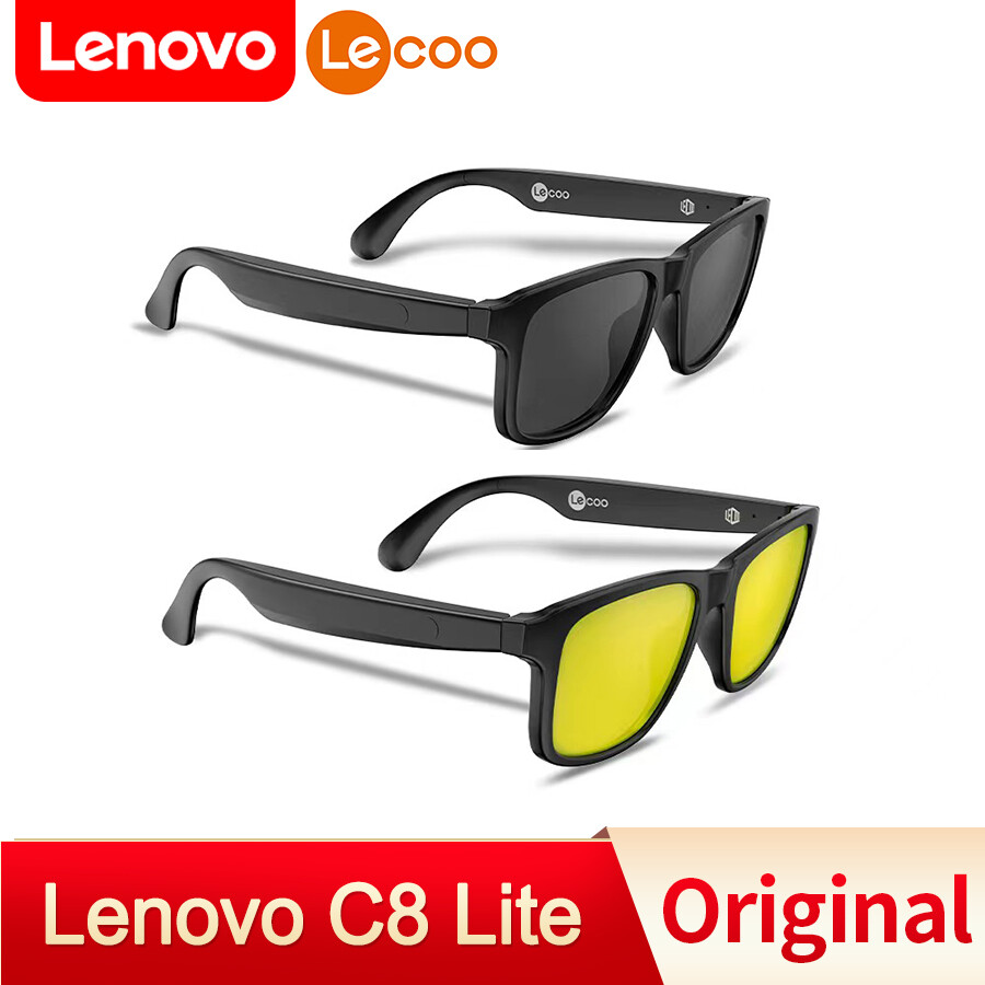Lenovo Lecoo C8 Lite Smart Glasses Headset Wireless Bluetooth 5.3 Sunglasses Outdoor Sport Earphone HD Mic Calling Headphone ราคา 420 บาท*ส่งฟรี