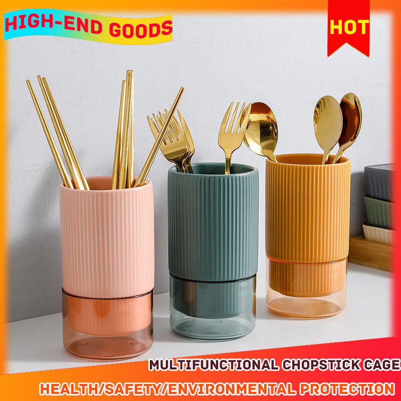 Gambar Chopsticks Tube European style Household Drain Chopsticks Rack Kitchen Tableware Knife And Fork Storage Rack