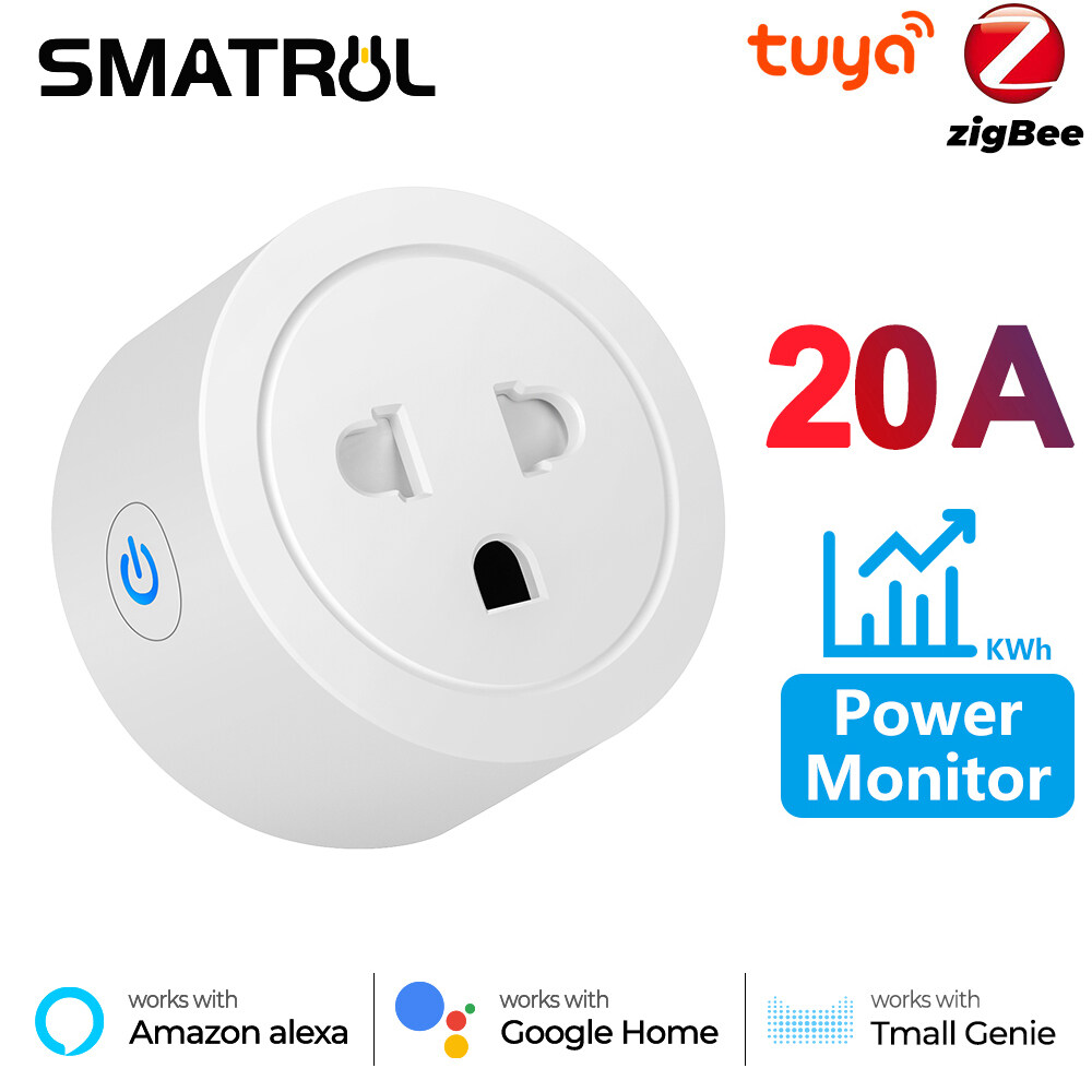 Smatrul ZigBee ổ cắm tuya phích cắm thông minh chúng tôi/EU Adapter 16A/20A điều khiển từ xa không dây/thoại/cuộc sống thông minh ứng dụng điều khiển điện điểm ổ cắm với điện thiết bị theo dõi năng lượng hẹn giờ cho Alexa Google nhà