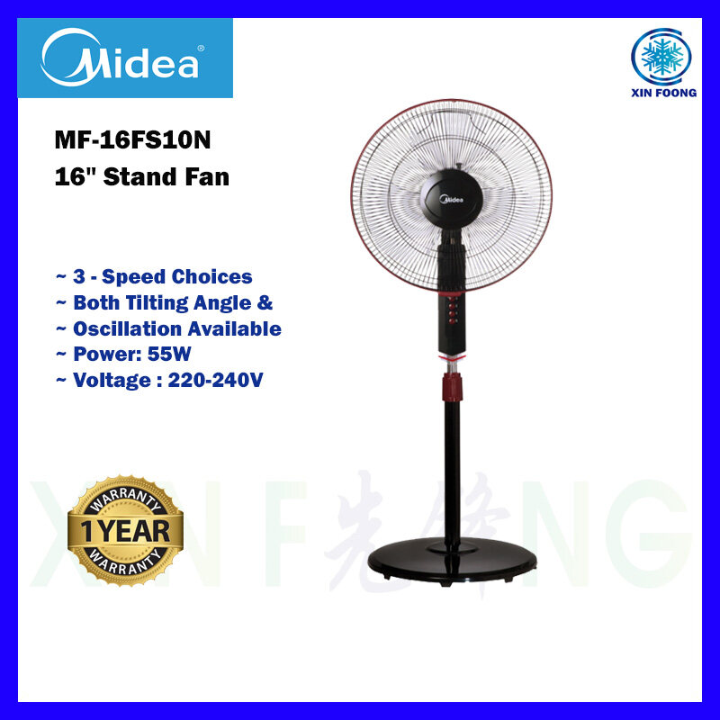 Midea Stand Fan 16 Mf 16fs10n Black 3 Speed Fan Lazada