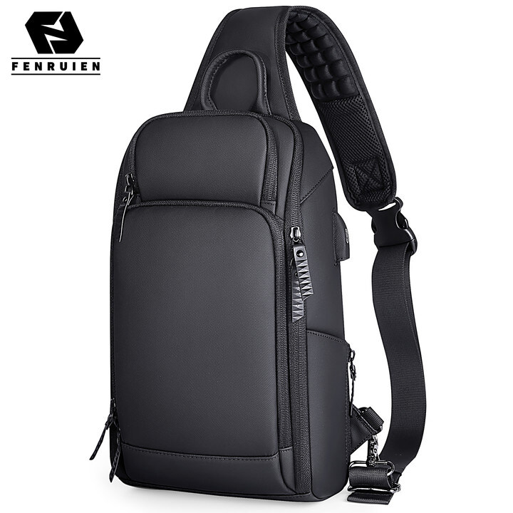 Fenruien FRN8292 Classic Waterproof Mens Sling Messenger Crossbody Bag