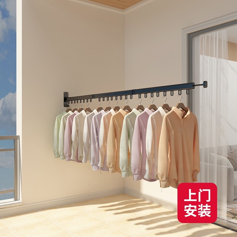 Gambar Balcony folding clothes horse invisible wall hanging window outdoor indoor cool clothes artifact bask in quilt expansion of airing