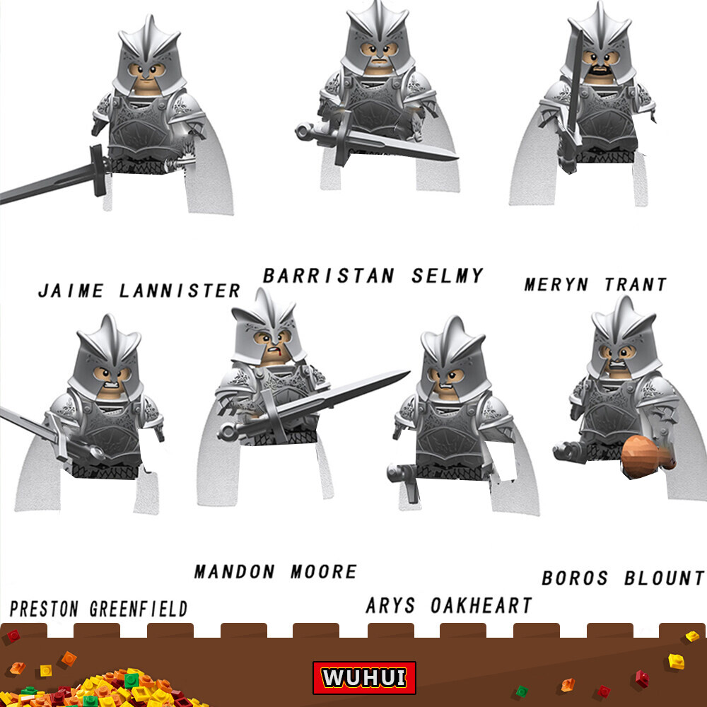 WUHUI 7 Chiếc Bộ Đồ Chơi Xếp Hình Trò Chơi Vương Quyền Minifgures Đồ Chơi Xếp Hình Khối Xây Dựng Một Bài Hát Của Băng Và Lửa Phiên Bản Màu Bạc Gạch Xây Dựng Cho Trẻ Em Mẫu Giáo Từ 3 Tuổi Trở Lên Đồ Chơi Trẻ Em Tương Thích Với Tất Cả Các Thương Hiệu