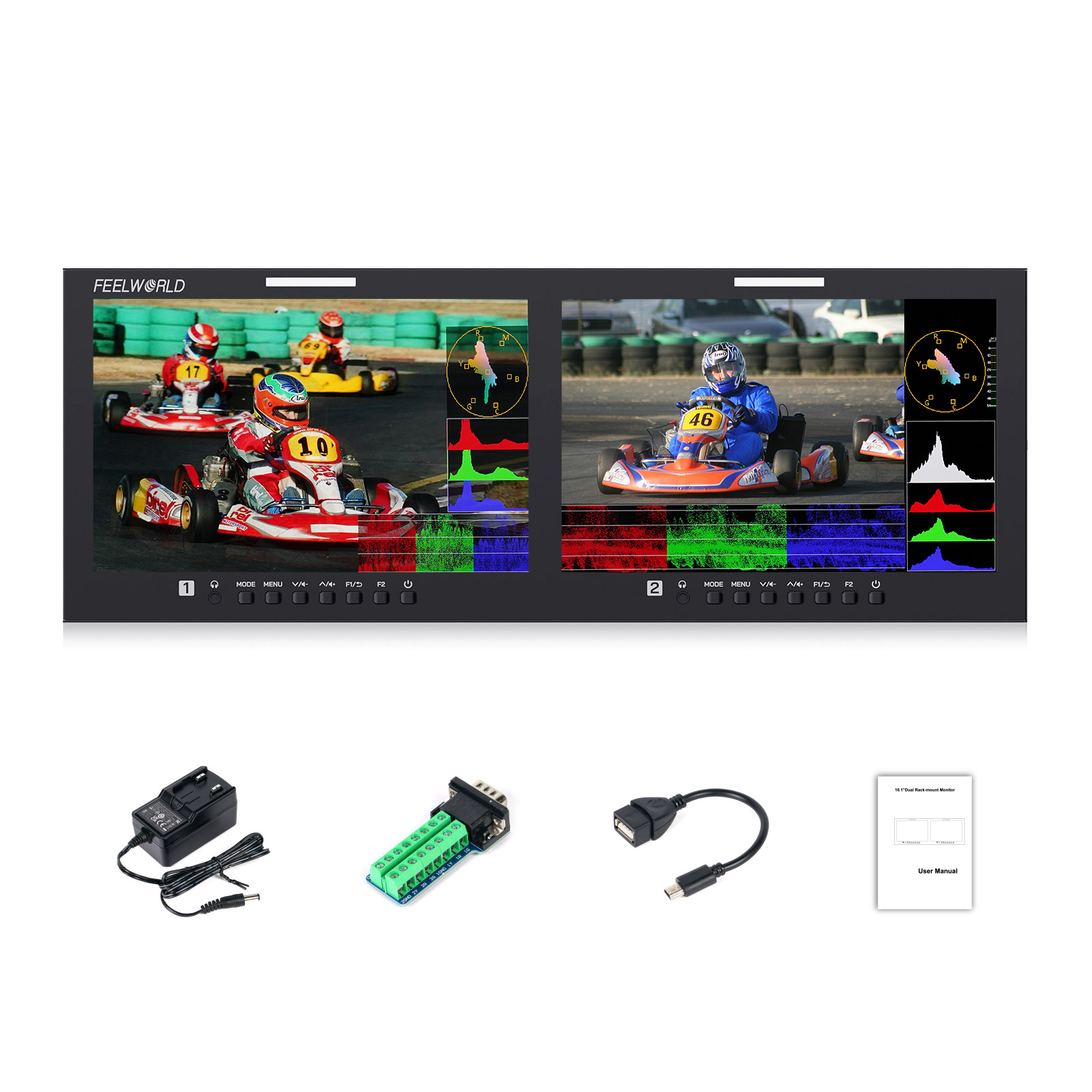 D101 Plus Dual 10.1" 4RU Rackmount Monitor 4K HDMI SDI 1920x1200IPS Intuitive Buttons + New menu Interface ราคา 27,891 บาท*ส่งฟรี