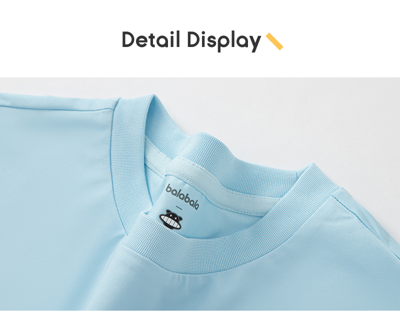 balabala Boy Short Sleeve T-Shirt New Summer Cotton Inner Wear Casual Children Quickdry Top Trendy · v2