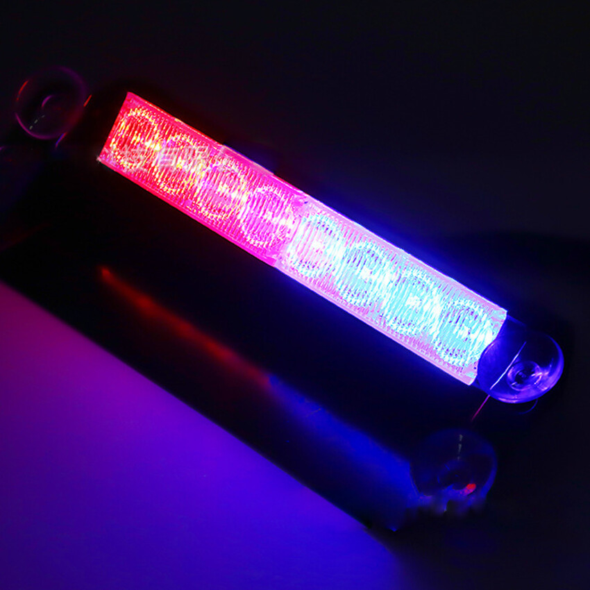 Đèn LED Nhấp Nháy Cho Ô Tô Đèn Cảnh Sát Đèn Tín Hiệu Màu Đỏ/Xanh Dương Vàng/Trắng Đèn Nhấp Nháy Khẩn Cấp Đèn Cảnh Báo Kính Chắn Gió 12V