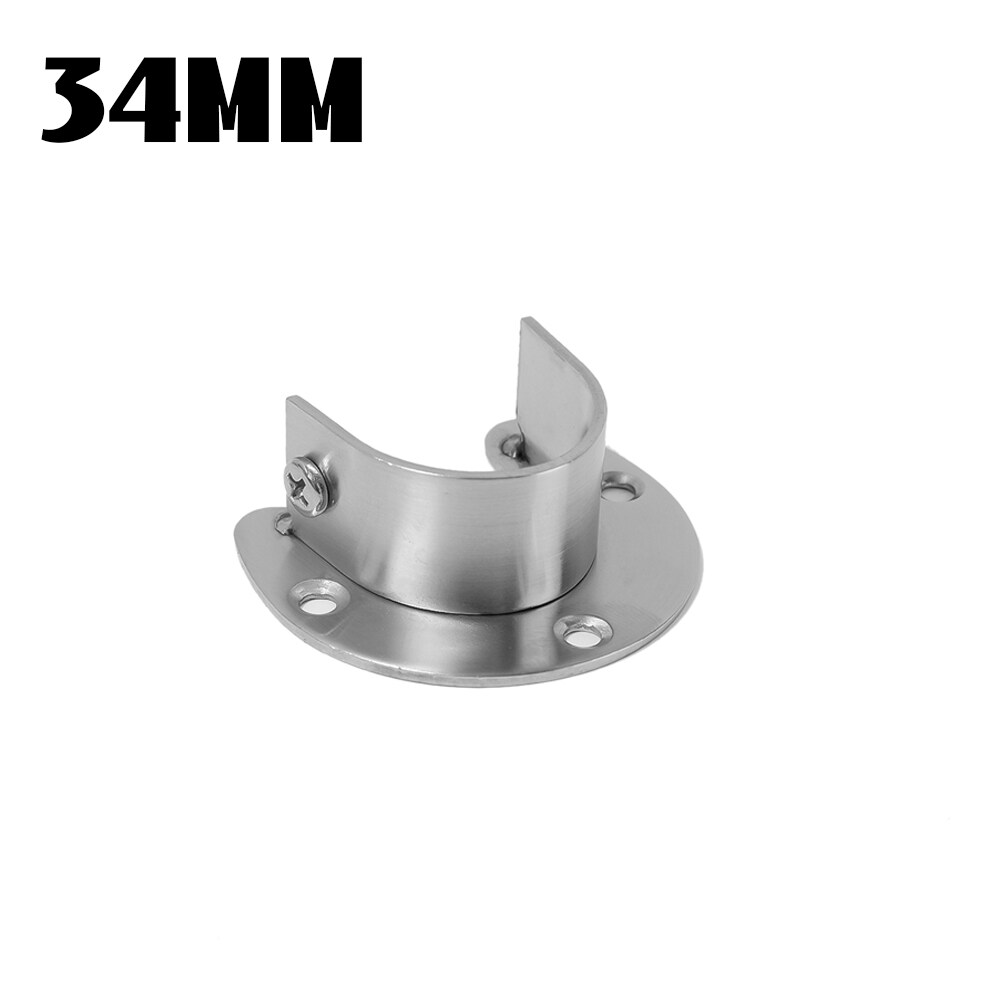 1/2PCS Clothes Rod Bracket U Shape Stainless Steel Holder Closet Rod End Bearing Support Inner Diame