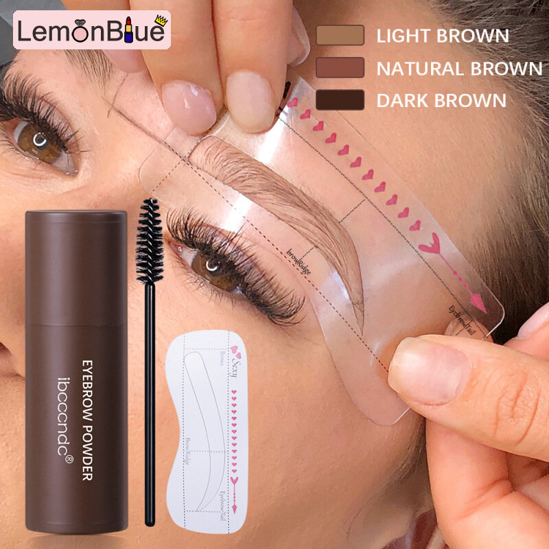 Gambar LemonBlue Waterproof   Long Lasting Brow Magic Stencil   Stamp Kit with 2 Brushes Shaping Kit Women Makeup Tool