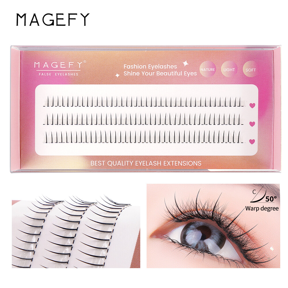 Magefy 120 chiếc mi mắt chùm riêng lẻ mi giả ghép trang điểm chuyên nghiệp