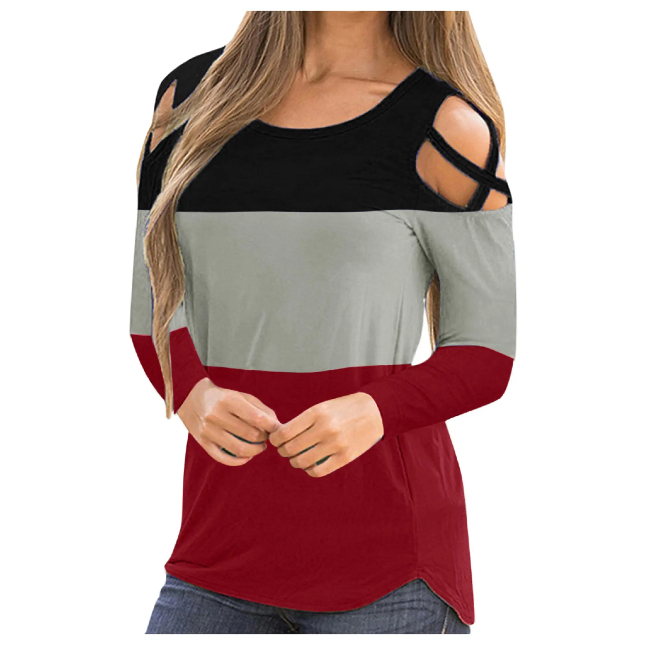 cold shoulder t shirt tops