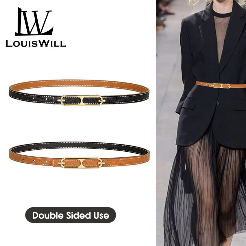 LouisWill Women Belts Fashion Thin Belts Elegant Thin Belt Gold Metal Hook