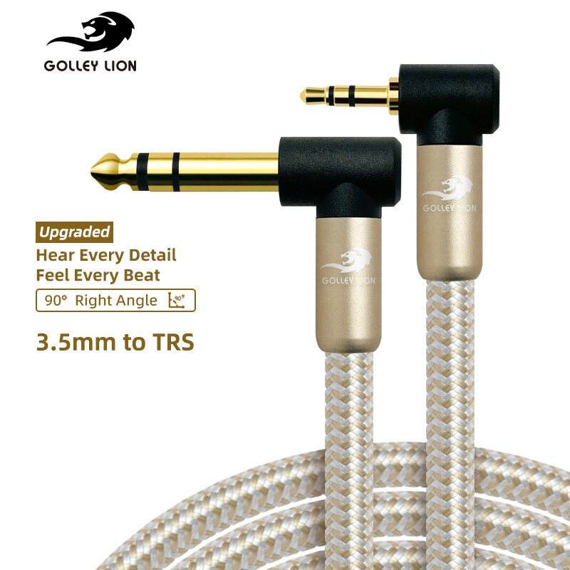 GOLLEY LION 90 Degree 1/8 to 1/4 Stereo Audio Cable, Right Angle 3.5mm TRS Male to 6.35mm TRS Male Aux Cord for Guitar, Keyboard Piano, Laptop, Speaker and Amplifiers Harga 177 Ringgit*Penghantaran Percuma