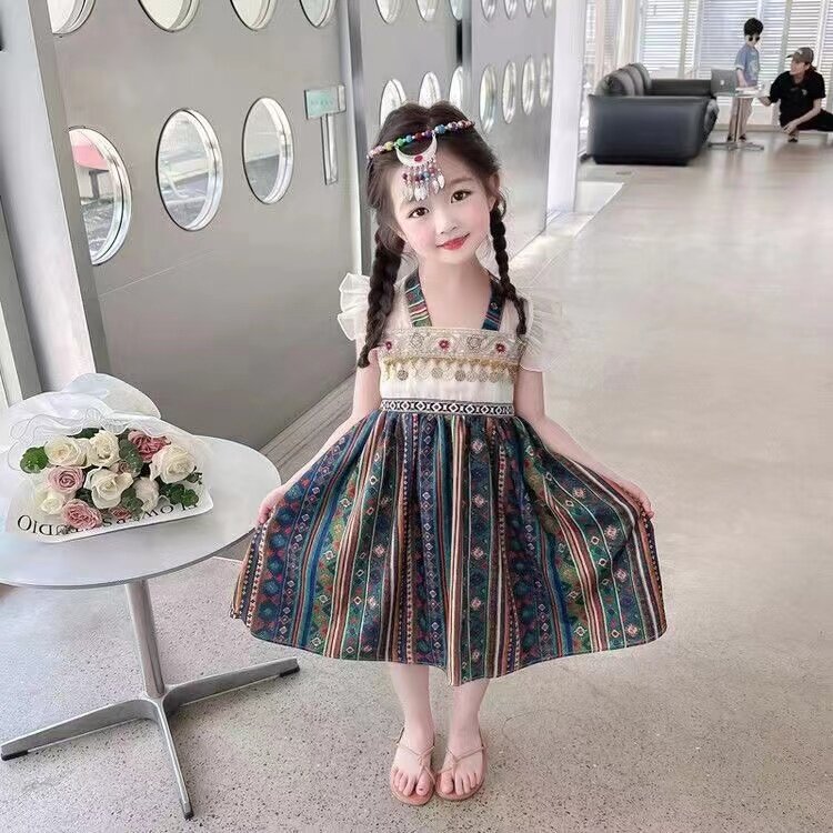 Da Tong Summer Short Sleeve National Style Dress 2023 Internet Celebrity