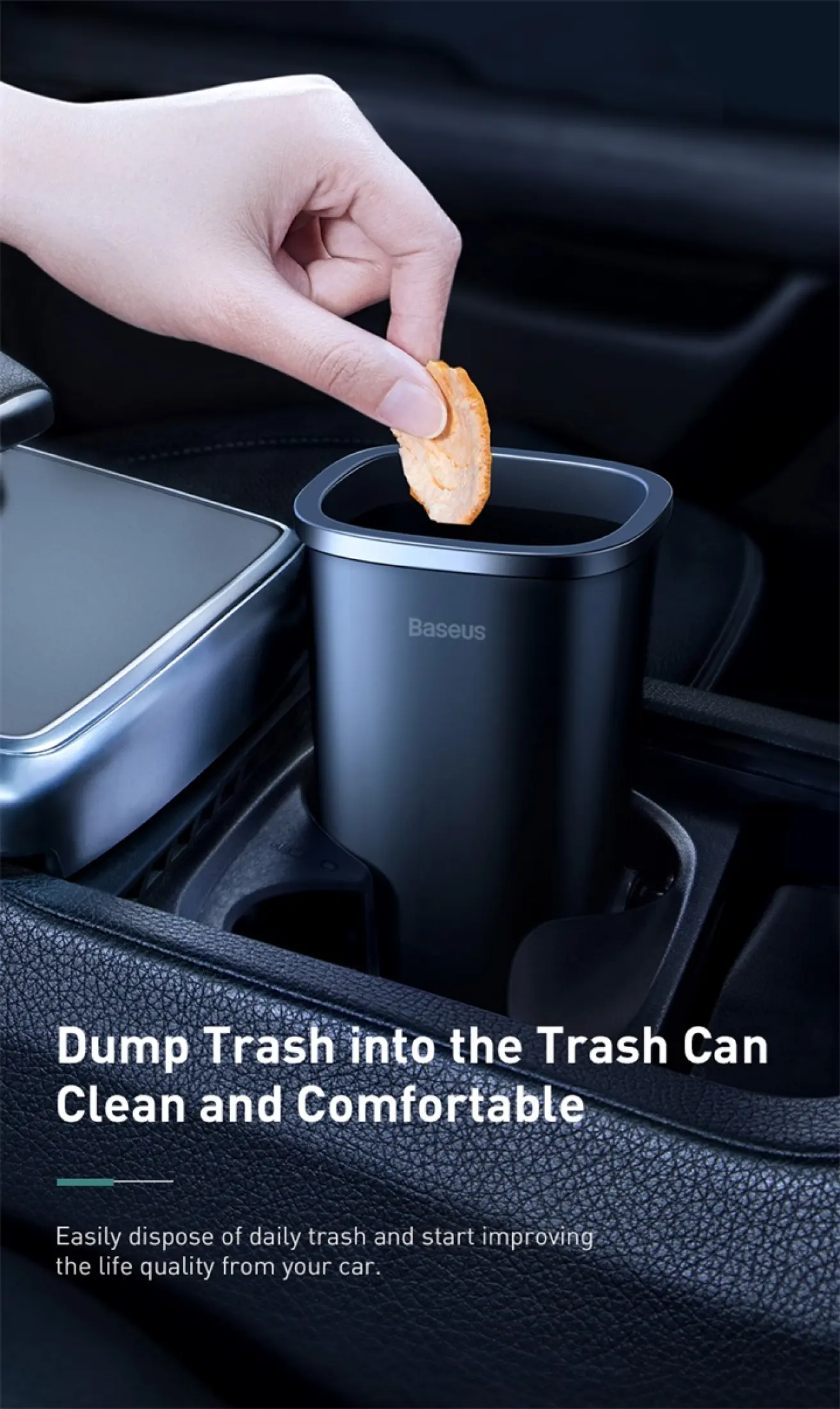 Baseus Dust-Free Vehicle Mounted Trash Can buy online best price in pakistan