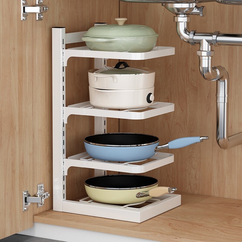 Gambar POTS received frame corner shelf household kitchen mesa sink pot layered shelf cabinets put shelf