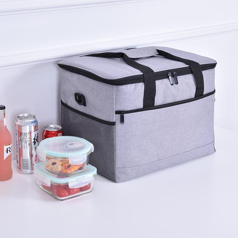 Gambar Waterproof Large Capacity Cooler Bag Bento Snacks Fruit Drinks Fresh Keeping Pouch Outdoor Camping Picnic Handbag Accessories