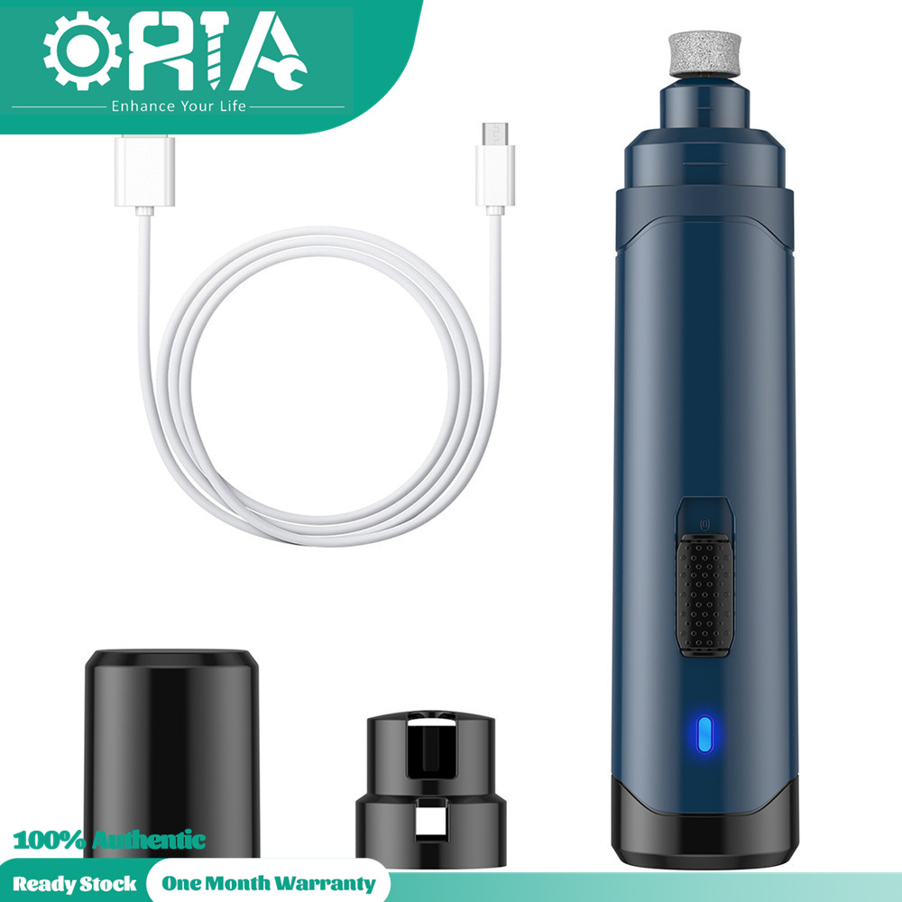 ORIA Pet Cat Dog Nail Grinder Electric Trimmer 2 Speed Rechargeable Pet Nail Grooming Kit with 3 Sanding Ports Paws for Pet Deep Blue ราคา 470 บาท*ส่งฟรี