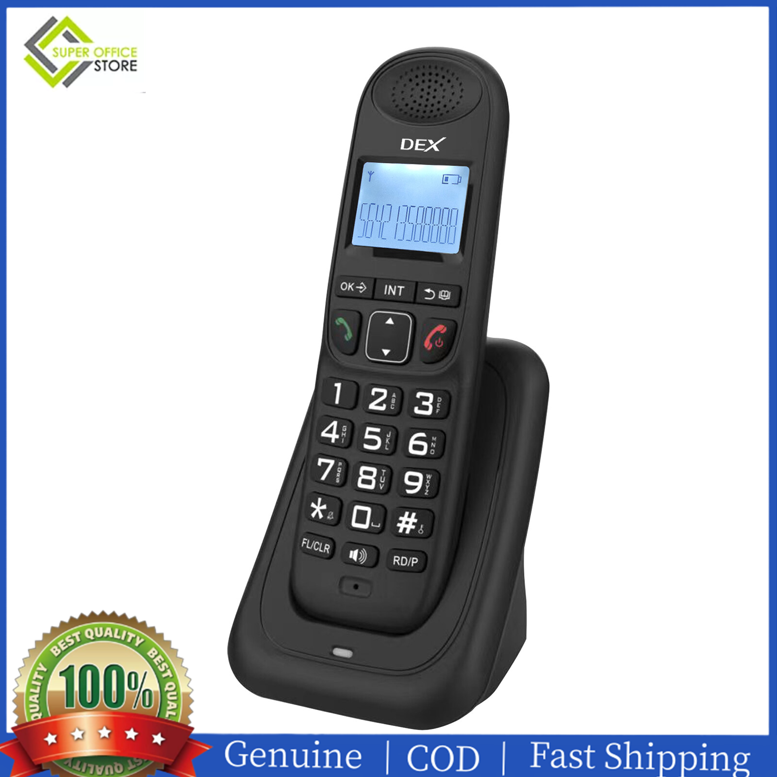 【Hot Sale / COD】KKmoon Expandable Cordless Phone System with 3 Lines Display Caller ID Support 5 Handsets Connection 50 Phone Book Memories Hands-free Calls Intercom Conference Call Mute Function 16 Languages ราคา 928 บาท*ส่งฟรี